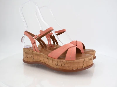 Sandalias de cuña Naturalizer Rikki de corcho para mujer cuero con tira trasera coral talla 9,5 M Foto 1 de 4