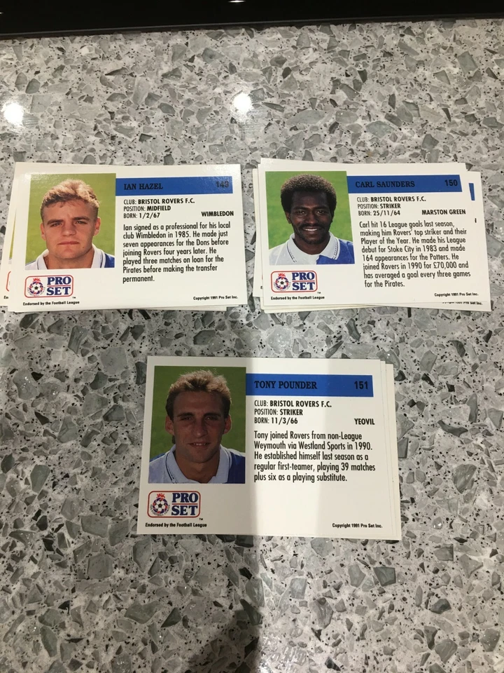 PRO-SET FOOTBALL TRADING CARDS - 1991-1992 -BRISTOL ROVERS CARDS - Image 1 of 1