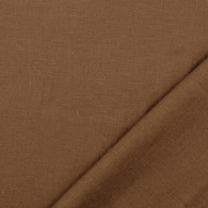 Brown 100% Washed Linen Fabric Curtain Cushion Breathable Dress Material - Picture 1 of 3