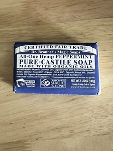 1 BAR Dr. Bronner's All-One Hemp Peppermint Pure-Castile Bar Soap 5 oz Brand New
