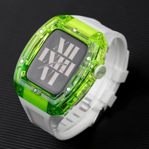 Transparent Case Rubber Band Mod Kit For Apple Watch Ultra3 49mm 9876 SE 44/45MM - Picture 1 of 34