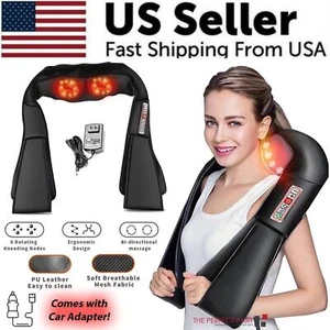 Shiatsu Back Neck and Shoulder Massager with Heat Deep Tissue 3D Kneading Pillow - Picture 1 of 12