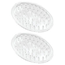 2x iDesign 11cm Oval Soap Bar Saver Holder Plastic Storage Organiser Dish Clear