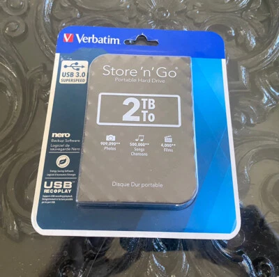 Verbatim 53177 Store 'n' Go Portable Hard Drive 2 TB USB 3.0 SUPERSPEED - Image 1 of 3