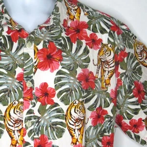 Camisa No Boundaries Para Hombres 3XL Floral Aloha Tigres Hawaianos Hibisco Ti Hoja - Imagen 1 de 10