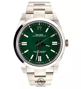 Rolex Oyster Perpetual 124300 41mm " Verde " Quadrante Acciaio Orologio Unworn - Foto 1 di 7