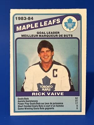 1984-85 O-Pee-Chee Rick Vaive Goal Leader Card #368 Toronto Maple Leaf Card - Image 1 of 2