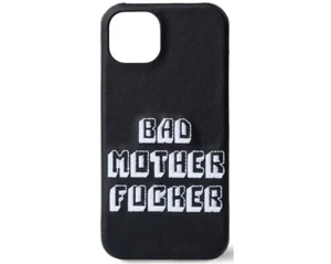 Black Embroidered Pulp Fiction Bad Mother Fu**er Leather iPhone 13 Case - Picture 1 of 2