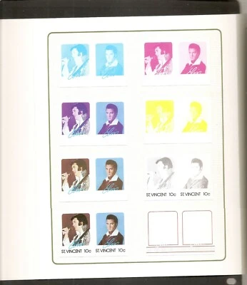 St Vincent SC # 874a-b Elvis Presley Printing Proofs / Format international . - Image 1 of 3
