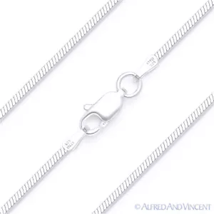 1.2mm 4-Sided Box-Snake Link Italian Chain Bracelet in 925 Italy Sterling Silver - Imagen 1 de 2