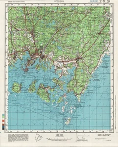 Russian Soviet Military Topographic Map - KARLSKRONA (Sweden), ed.1995, REPRINT - Picture 1 of 4