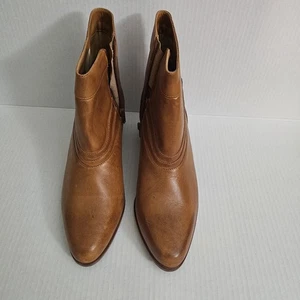Thom McAn Damen Stiefeletten Größe 11 hellbraun Leder seitlicher Reißverschluss Western-Stil - Bild 1 von 10
