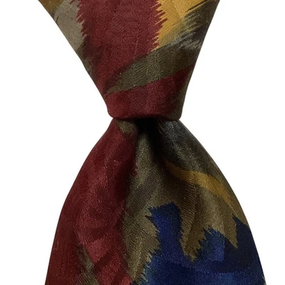 Corbata de diseñador HILDITCH & KEY para hombre 100 % seda geométrica multicolor usada en excelente estado rara Foto 1 de 3