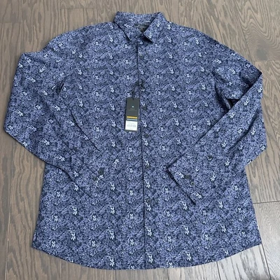 Новый с Ярлыками Marc Anthony рубашка на пуговицах длинным рукавом эластичной Slim Fit большой L цветочный новый - Изображение 1 из 4