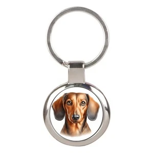 DACHSHUND Pet Dog Key Ring Key chain Chrome Finish Key Fob  Photo - Picture 1 of 1