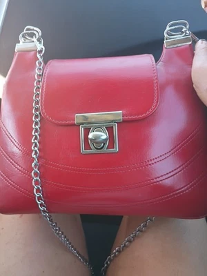 1940 Red Leather Vintage Purse Shoulder Bag - Image 1 of 4