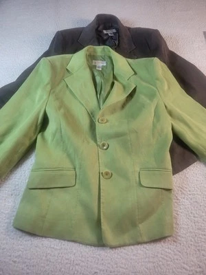 2 Talbots Suede Like Womens Work Jacket Size 6 1 Tan And 1 Brown 100% Polyester - Image 1 of 4