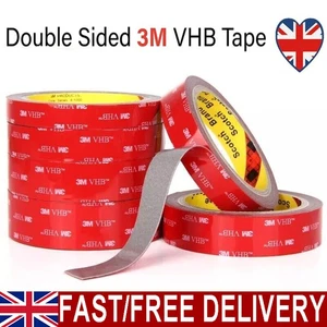 3M VHB DOUBLE SIDED TAPE HEAVY DUTY ADHESIVE STRONG STICKY MOUNTING ROLL x 3m - Picture 1 of 10