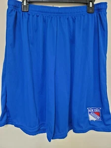 0724 Hombres NHL NEW YORK RANGERS Pantalones Cortos de Poliéster Azul Real con Bolsillos Nuevos - Imagen 1 de 2