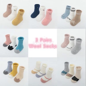 3 Pair Baby Socks Boy Girl Cartoon Thick Wool Socks Newborn Infant Toddler Socks - Picture 1 of 20