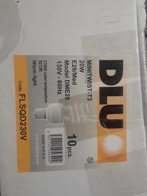 DLU Minitwist -t3 20w Warm Light bulbs 10 pcs model dme20 130v - 60hz b7 - Image 1 of 2