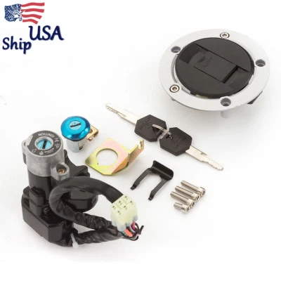 Interruptor de encendido tapa de combustible tanque bloqueo asiento 2x llave para Suzuki GSXR750 2004-2005 6 cables Foto 1 de 4