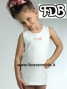 3 Canotte bambina FDB spalla larga in caldo cotone felpato con stampa art 308S - Imagen 1 de 1