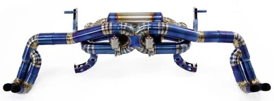 Quad Tip Valved X-PIPE 3 Inch Titanium Exhaust System for 16-19 R8 5.2L V10 PLUS - Image 1 of 4