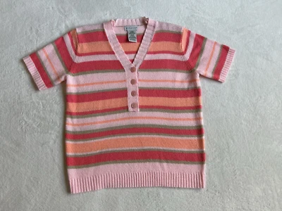 Camisa top tejida multicolor manga corta ciervo blanca para mujer talla M (8-10) Foto 1 de 4