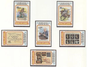 NIcaragua Olympic Games Moscow 1980 perf set & block SILVER overprint MNH - Picture 1 of 2
