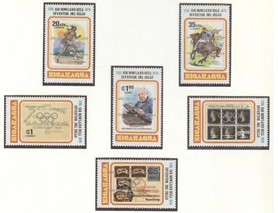 NIcaragua Olympic Games Moscow 1980 perf set & block SILVER overprint MNH - Image 1 of 2