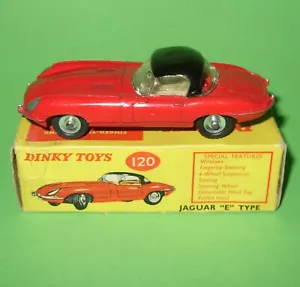 Dinky / 120 Jaguar E Type Cabrio / con scatola - Foto 1 di 14