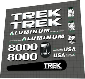 1992 Trek Aluminum Competition 8000  decal set for blue frame