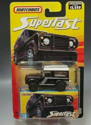 2006 MATCHBOX #18 LAND ROVER DEFENDER 90 BLACK SUPERFAST L.E. NIB CONDITION - Image 1 of 3