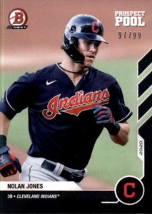 2020 Bowman Next Prospect Pool #13 NOLAN JONES RC Black 97/99 Indians 
