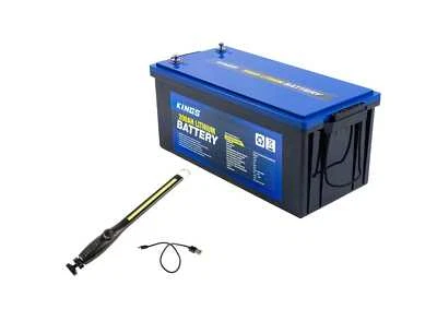 Kings 200Ah Lithium Battery Prismatic 3Y Wrnty + Rechargeable LED Work light - image 1 of 4