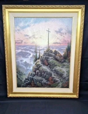 Thomas Kinkade  "Sunrise" Lithograph 24x30 S/N 978/2950 Gold Framed With COA  - Image 1 of 4