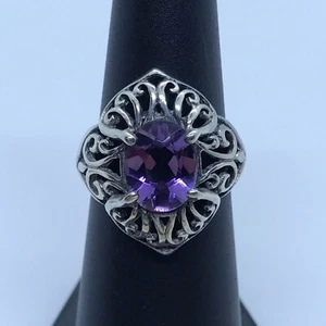 Kabana Sterling Silver 925 Beautiful Rich Amethyst Ring Size 6.5  * - Picture 1 of 7