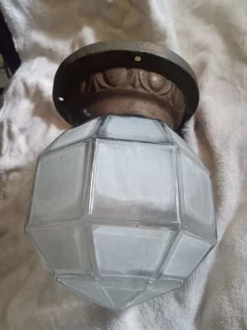 Antique Art Deco Nouveau Ceiling Fixture Porch Cast Iron Mission Arts and Crafts Cover