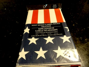 Neu PEVA Tischdecke 52" x 90" Festlich PATRIOTISCH Rot Weiß Blau Flagge Design 4. - Bild 1 von 3