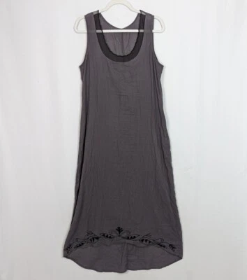 Nataya L Vintage Inspired Victorian Lagenlook Boho Long Maxi Dress Embroidered - Image 1 of 4