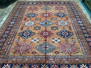 Oriental Rug Fine super Kazak Wool Hand Knotted Tribal Design Rug 8' x 10' 2" - Picture 1 of 3