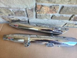 HARLEY 2008 DYNA MHD 348 FXDF CYCLE SHACK BRAND CHROME MUFFLERS - Picture 1 of 10
