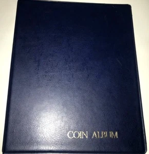 ALBUM MONETE EFFETTO PELLE BLU --BLU/ARGENTO CON METALLO 4D 25MM (2D SE NECESSARIO) - Foto 1 di 3