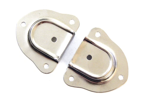 Vintage Trunk Handle Loops For Steamer Luggage Foot Locker Nickel Plated Cover