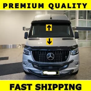 2IN1 MERCEDES BENZ SPRINTER 2017+ SUNVISOR SUN VISOR & BONNET DEFLECTOR GUARD - Picture 1 of 6
