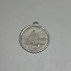 Washington DC US Capital Capitol Building Vtg Sterling Silver Charm Pendant 2.1g - Picture 1 of 3