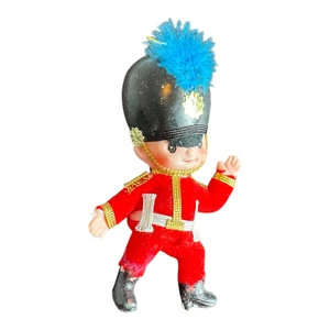 Vintage Flocked Felt Ornament Soldier Christmas Holiday (probably Wolin/Japan) - Picture 1 of 2