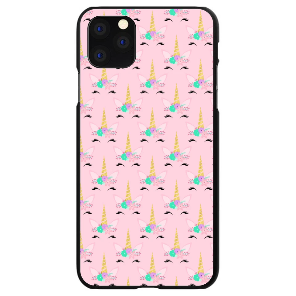 Hard Case Cover for iPhone / Samsung Galaxy Pastel Unicorn - Pink Purple Black - Image 1 of 1
