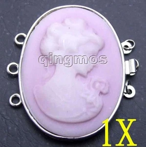 30*40mm rosa carcasa cameo belleza broche de 3 hebras-G122 - Imagen 1 de 1